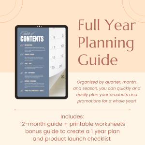 Full Year Planning Guide for craft-based small businesses